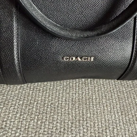 Coach Pebble Leather Briefcase Black - Picture 2 of 5